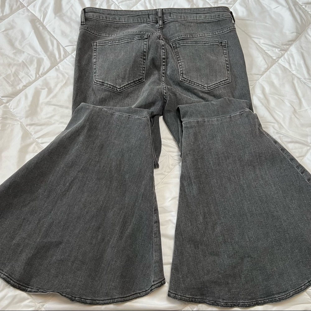 Free People Ruffle Super Flare Jeans - Picture 3 of 6